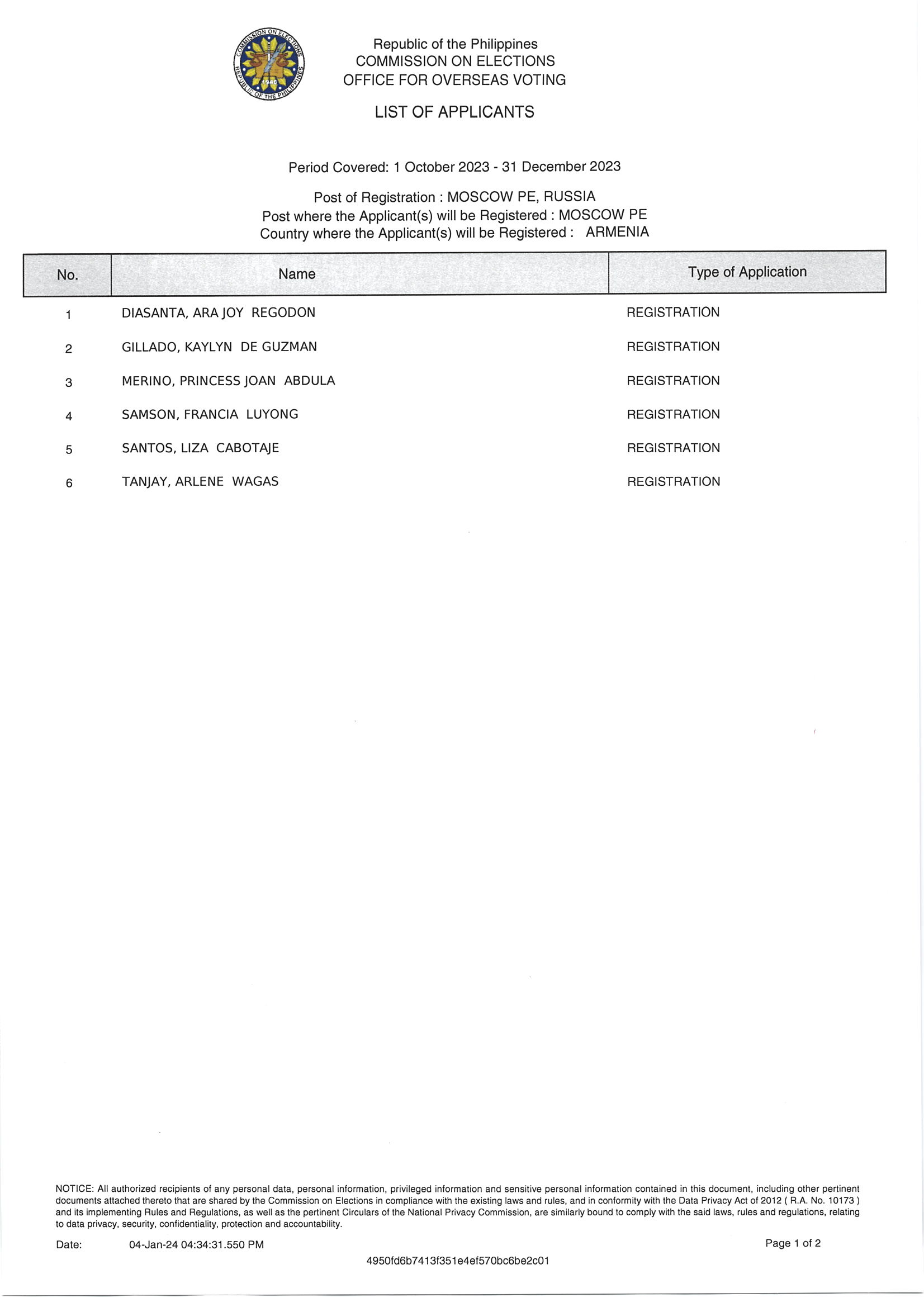 Notice of Hearing for 15 January 2024 RERB Hearing Page 2