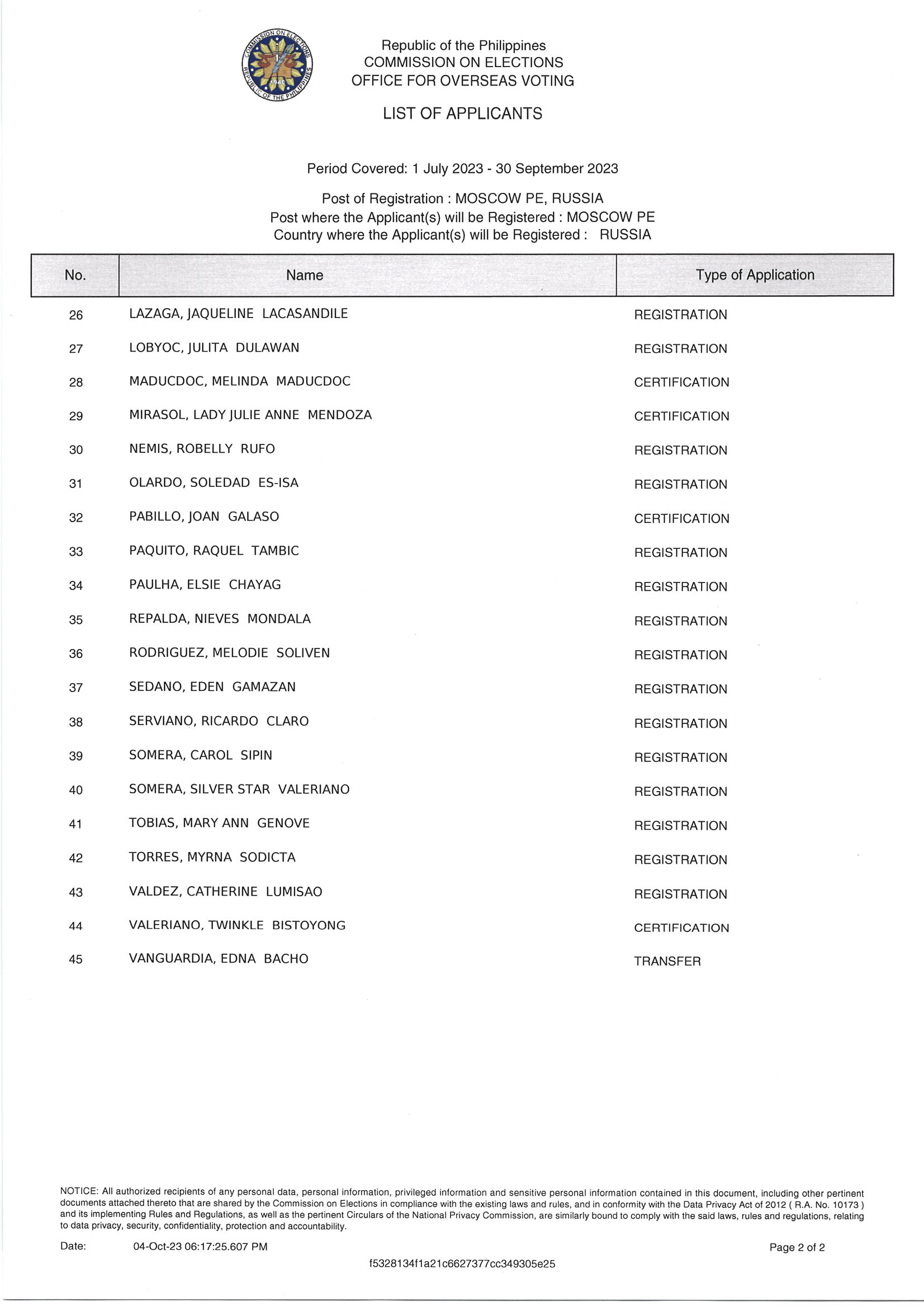 Notice of Hearing for 16 Oct 2023 RERB Hearing Page 3