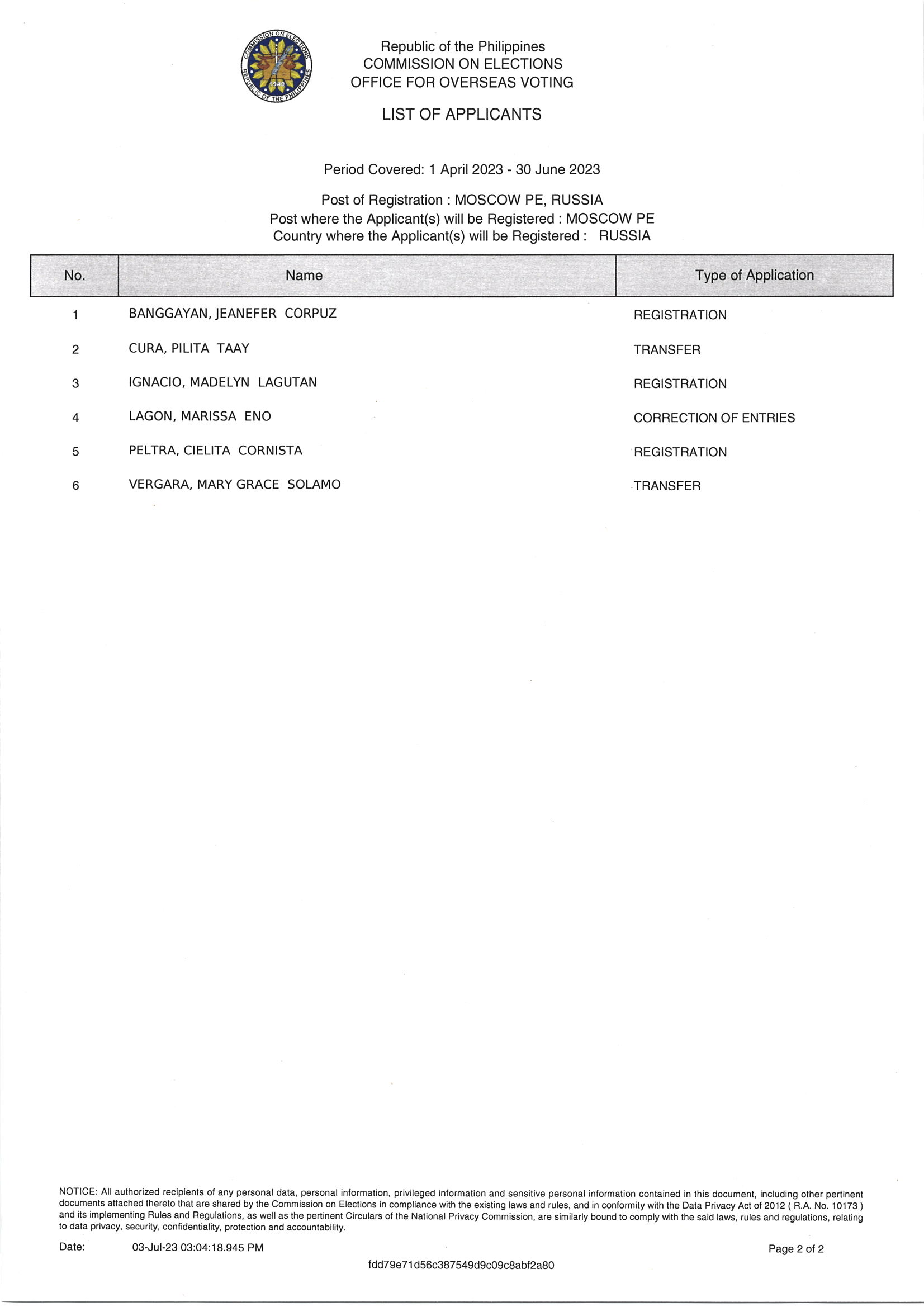 Notice of Hearing for 17 July RERB Hearing Page 2