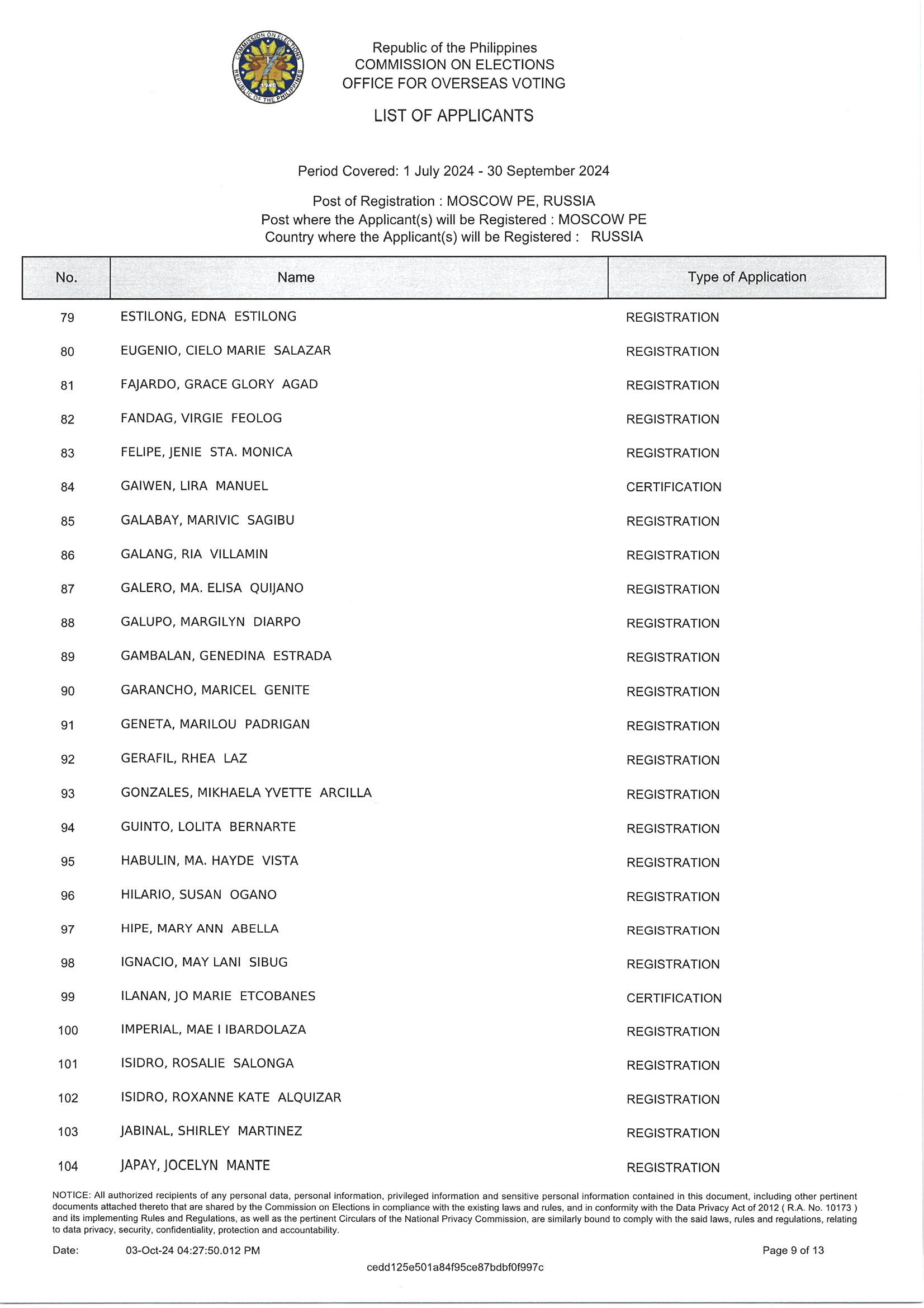 Notice of Hearing for 18 October 2024 RERB Hearing Page 10